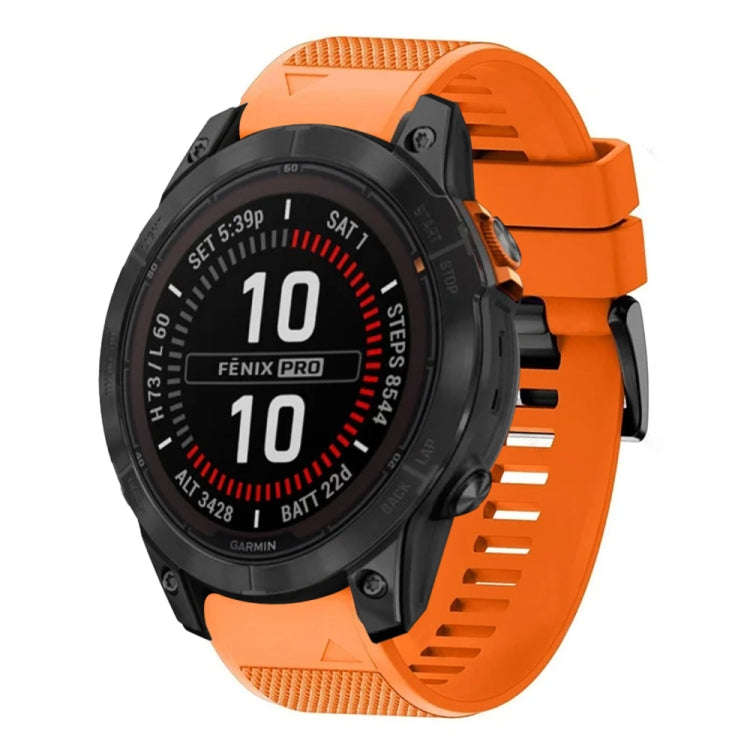 For Garmin Fenix 7X Pro 51mm Quick Release 26mm Silicone Watch Band(Orange)