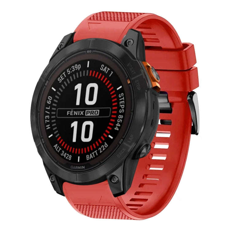 For Garmin Fenix 7X Pro 51mm Quick Release 26mm Silicone Watch Band(Red)