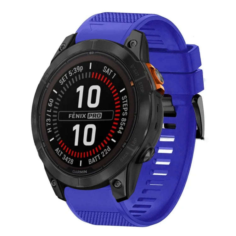 For Garmin Fenix 7X Pro 51mm Quick Release 26mm Silicone Watch Band(Dark Blue)