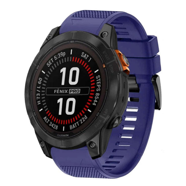 For Garmin Fenix 7X Pro 51mm Quick Release 26mm Silicone Watch Band(Midnight Blue)