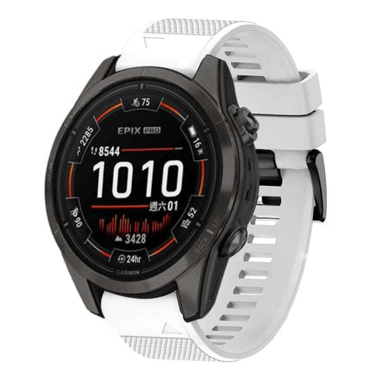 For Garmin Epix Pro 51mm Quick Release 26mm Silicone Watch Band(White)