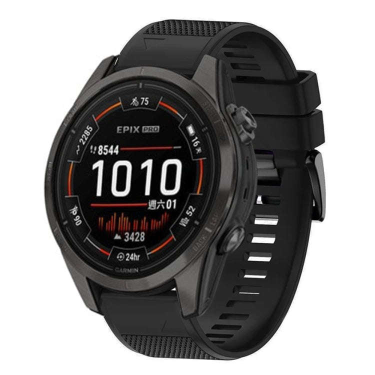 For Garmin Epix Pro 51mm Quick Release 26mm Silicone Watch Band(Black)