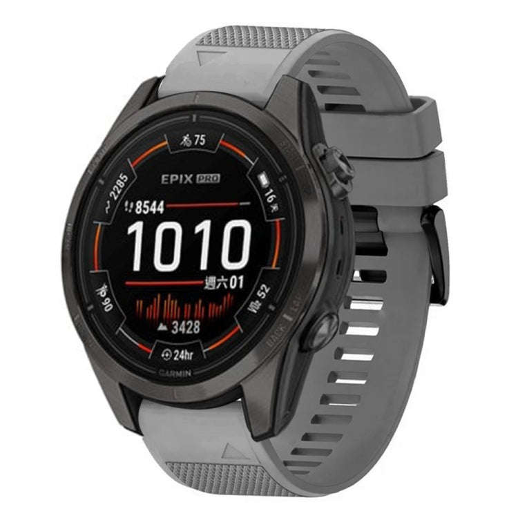For Garmin Epix Pro 51mm Quick Release 26mm Silicone Watch Band(Grey)