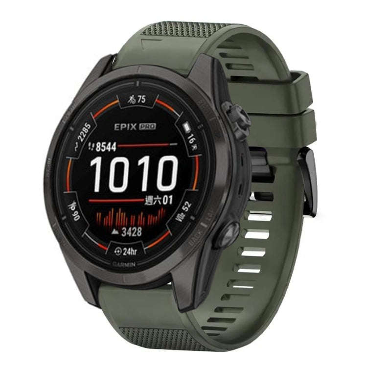 For Garmin Epix Pro 51mm Quick Release 26mm Silicone Watch Band(Army Green)