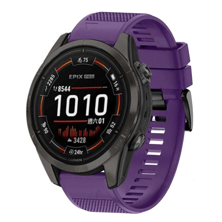 For Garmin Epix Pro 51mm Quick Release 26mm Silicone Watch Band(Purple)
