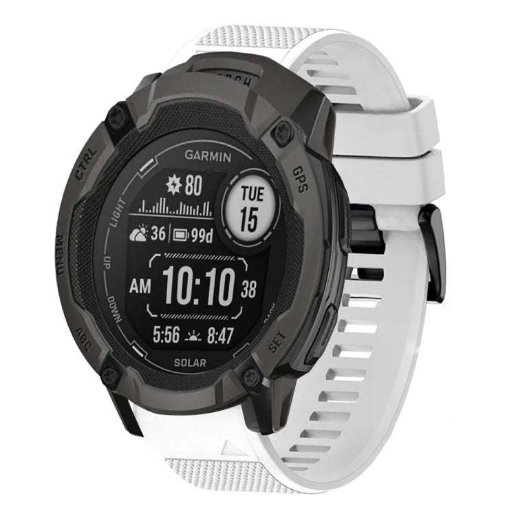 For Garmin Instinct 2X Solar Quick Release 26mm Silicone Watch Band(White)