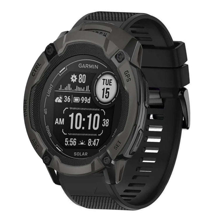 For Garmin Instinct 2X Solar Quick Release 26mm Silicone Watch Band(Black)