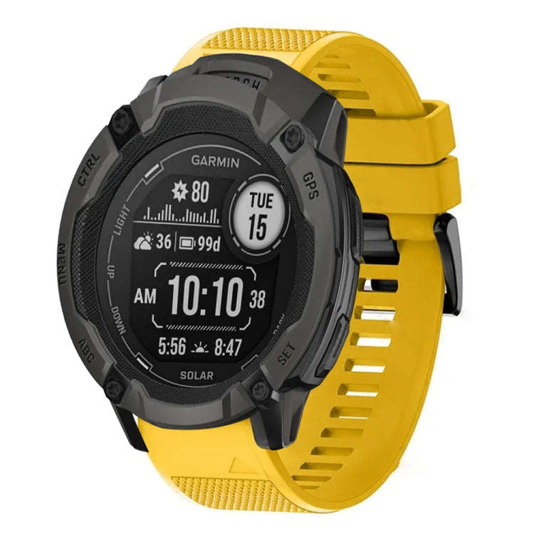 For Garmin Instinct 2X Solar Quick Release 26mm Silicone Watch Band(Yellow)