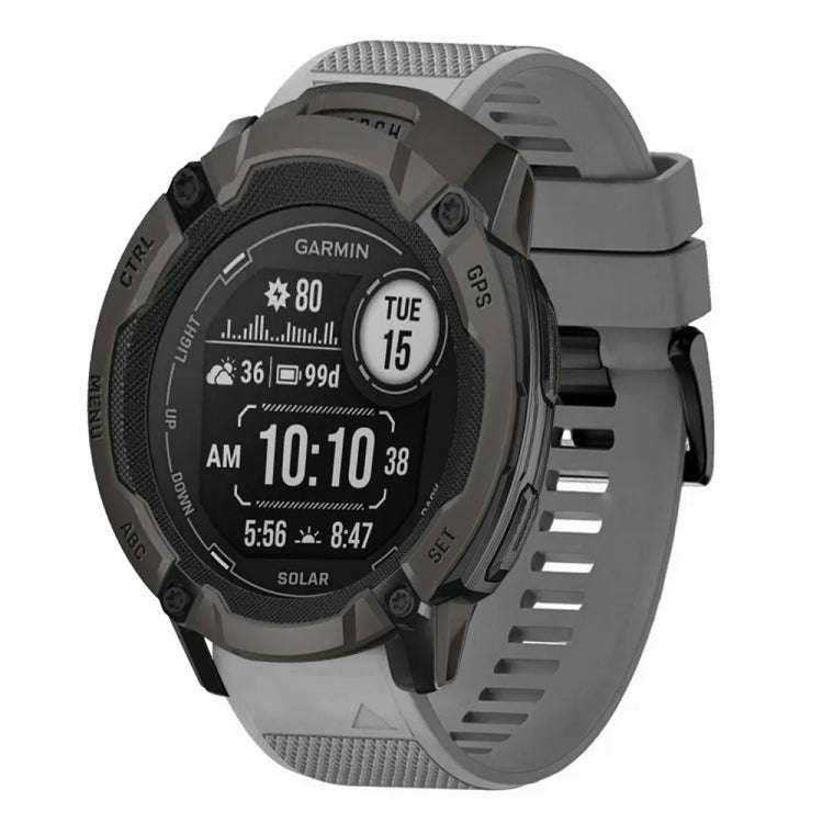 For Garmin Instinct 2X Solar Quick Release 26mm Silicone Watch Band(Grey)