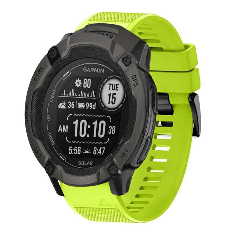 For Garmin Instinct 2X Solar Quick Release 26mm Silicone Watch Band(Lime Green)