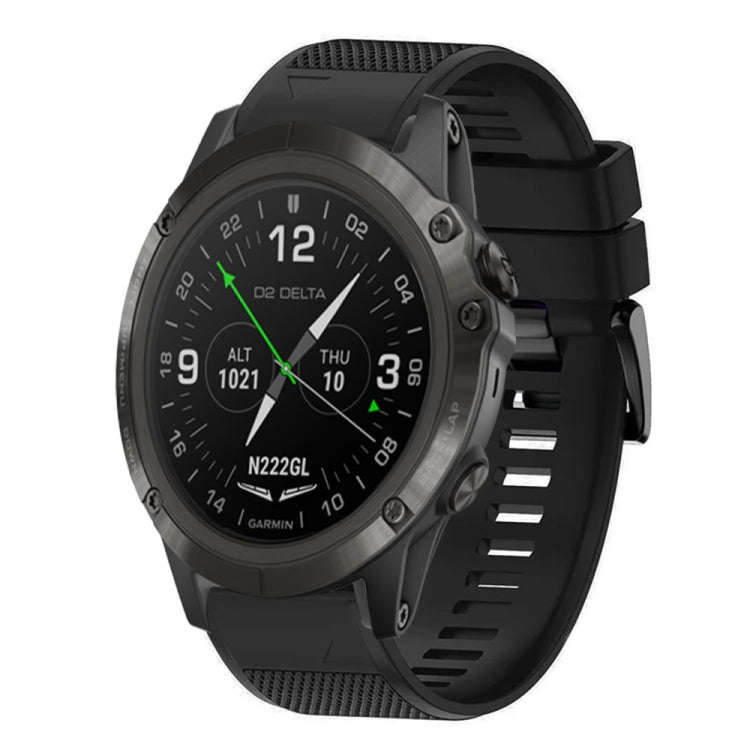 For Garmin D2 Delta PX Quick Release 26mm Silicone Watch Band(Black)