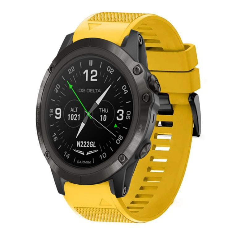 For Garmin D2 Delta PX Quick Release 26mm Silicone Watch Band(Yellow)