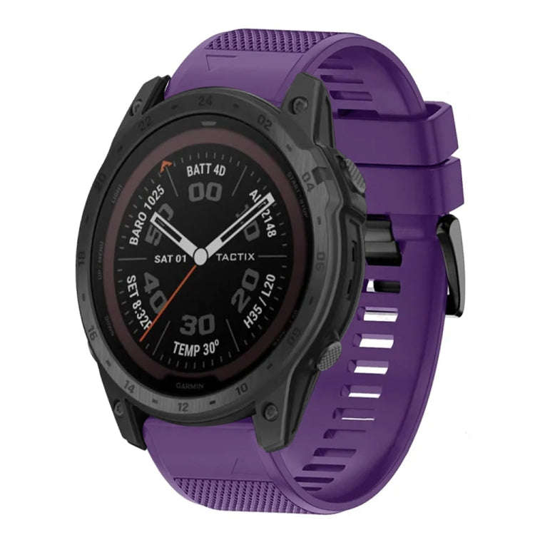 For Garmin Tactix 7 Pro Quick Release 26mm Silicone Watch Band(Purple)
