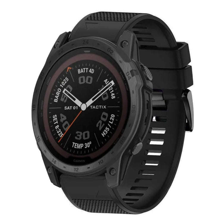 For Garmin Tactix 7 Quick Release 26mm Silicone Watch Band(Black)