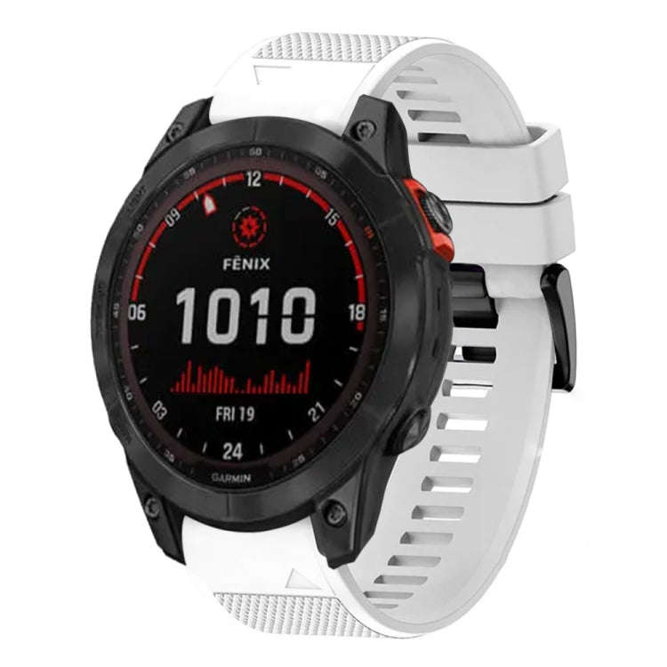 For Garmin Fenix 7X Quick Release 26mm Silicone Watch Band(White)