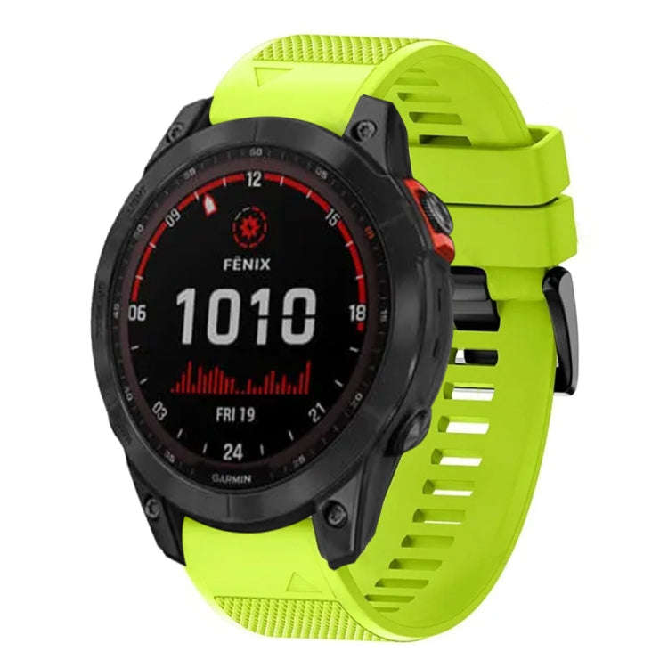 For Garmin Fenix 7X Quick Release 26mm Silicone Watch Band(Lime Green)