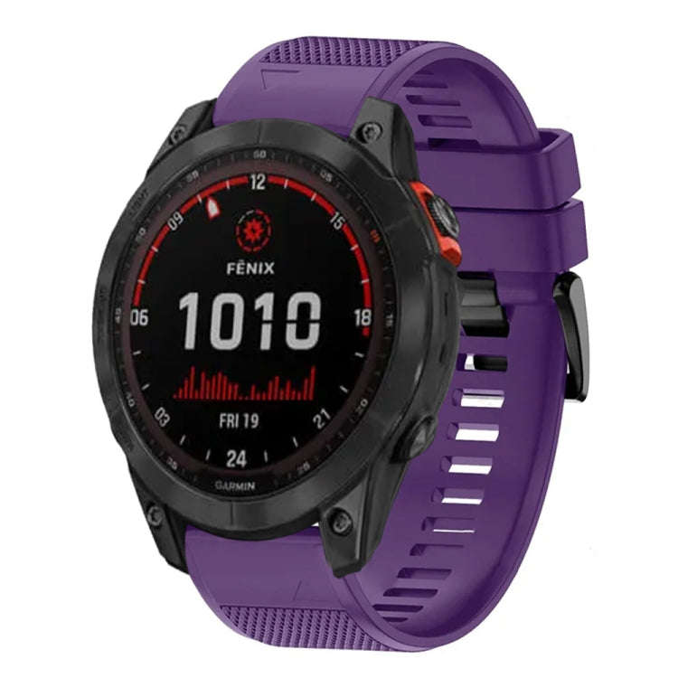 For Garmin Fenix 7X Quick Release 26mm Silicone Watch Band(Purple)