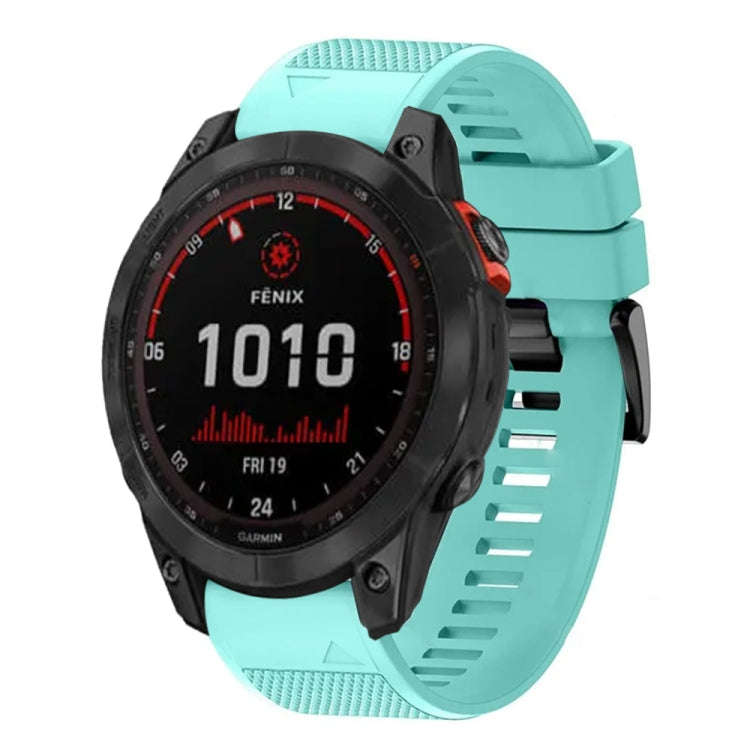 For Garmin Fenix 7X Solar Quick Release 26mm Silicone Watch Band(Mint Green)