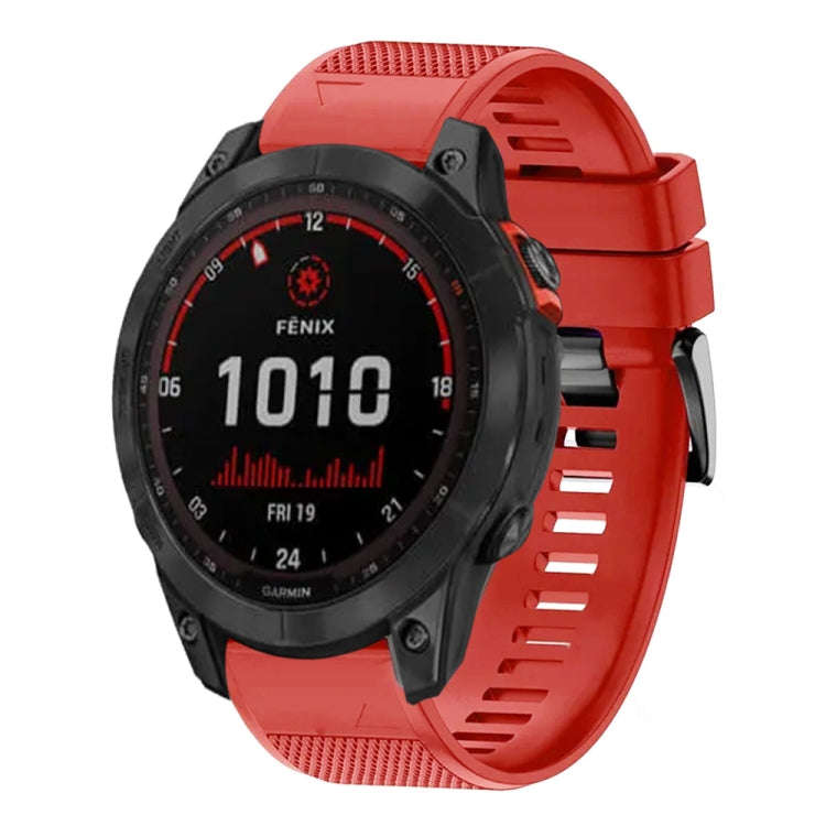 For Garmin Fenix 7X Solar Quick Release 26mm Silicone Watch Band(Red)