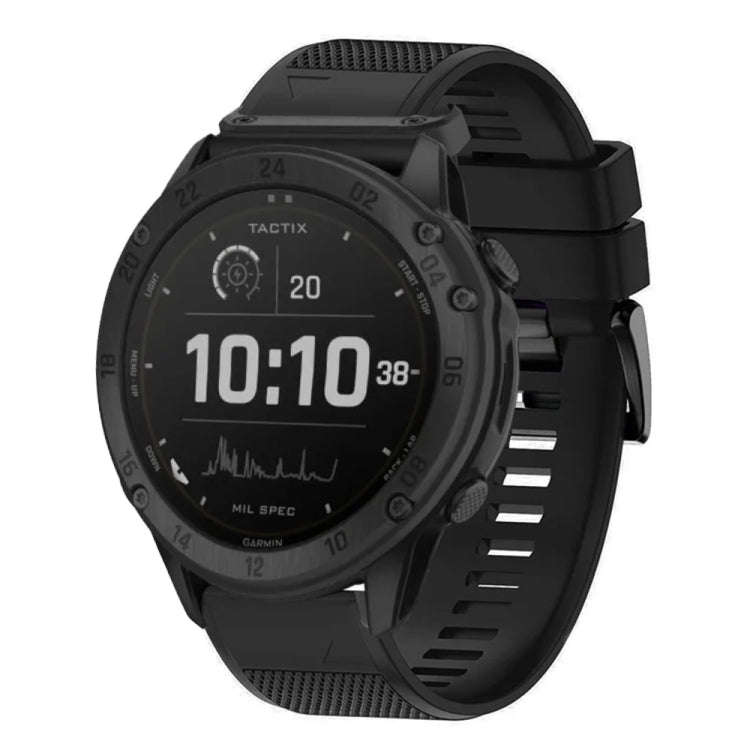 For Garmin Tactix Delta Quick Release 26mm Silicone Watch Band(Black)