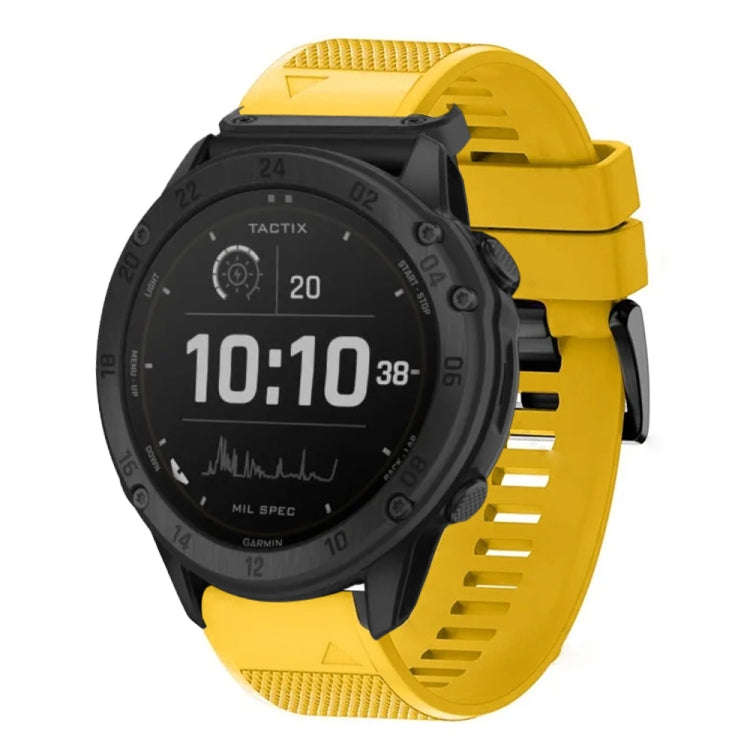 For Garmin Tactix Delta Quick Release 26mm Silicone Watch Band(Yellow)