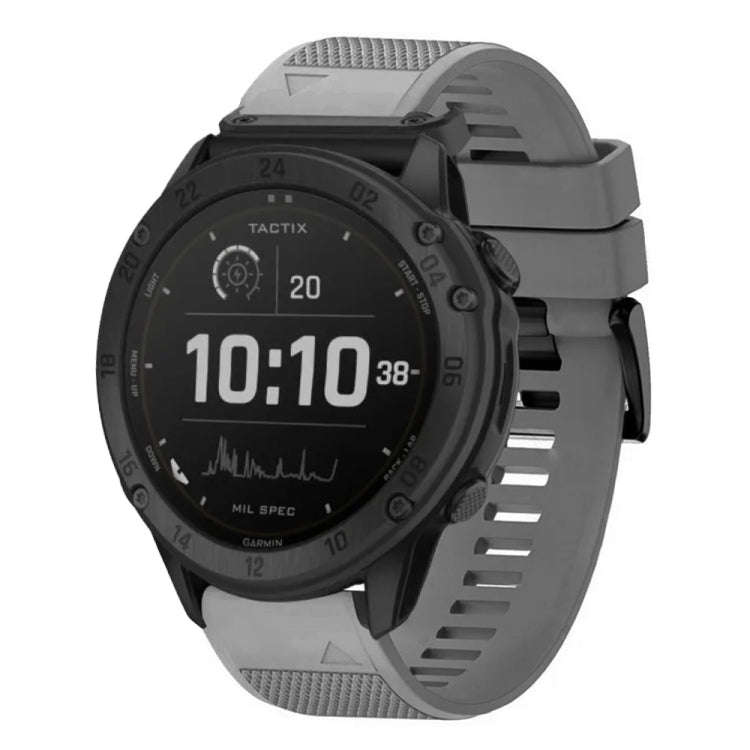 For Garmin Tactix Delta Quick Release 26mm Silicone Watch Band(Grey)