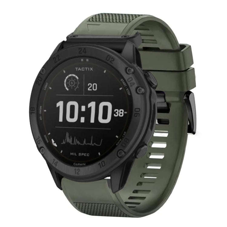 For Garmin Tactix Delta Quick Release 26mm Silicone Watch Band(Army Green)