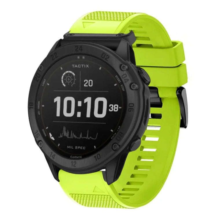 For Garmin Tactix Delta Quick Release 26mm Silicone Watch Band(Lime Green)