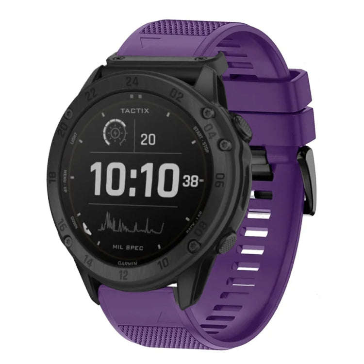 For Garmin Tactix Delta Quick Release 26mm Silicone Watch Band(Purple)