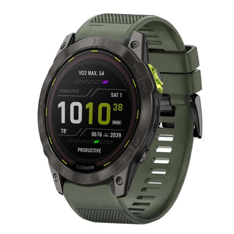 For Garmin Enduro 2 Quick Release 26mm Silicone Watch Band(Army Green)