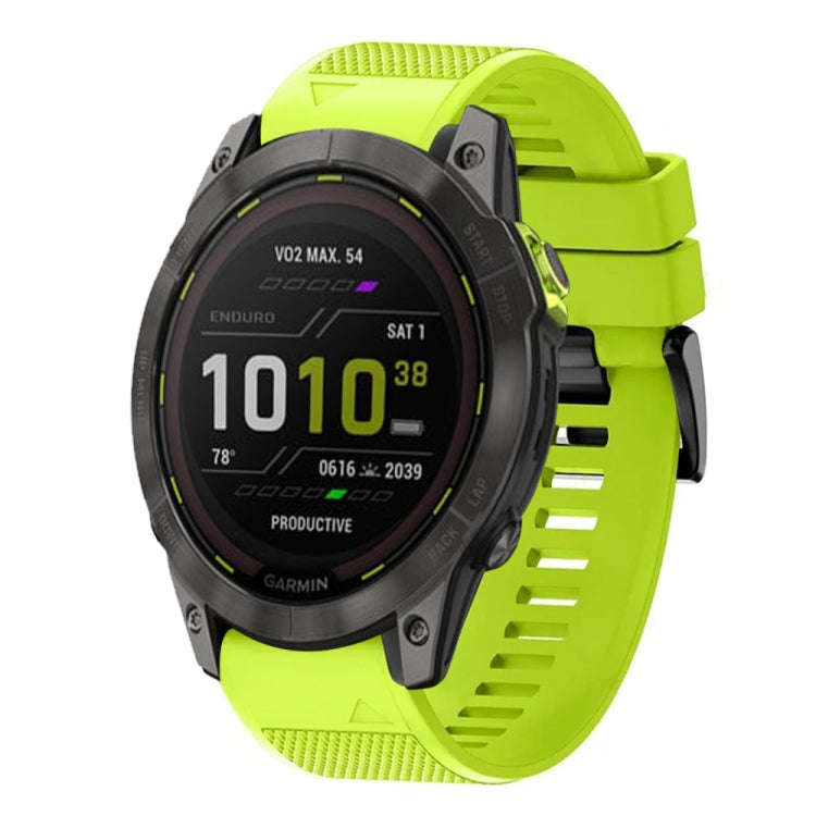 For Garmin Enduro 2 Quick Release 26mm Silicone Watch Band(Lime Green)