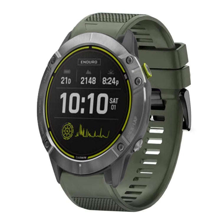 For Garmin Enduro Quick Release 26mm Silicone Watch Band(Army Green)