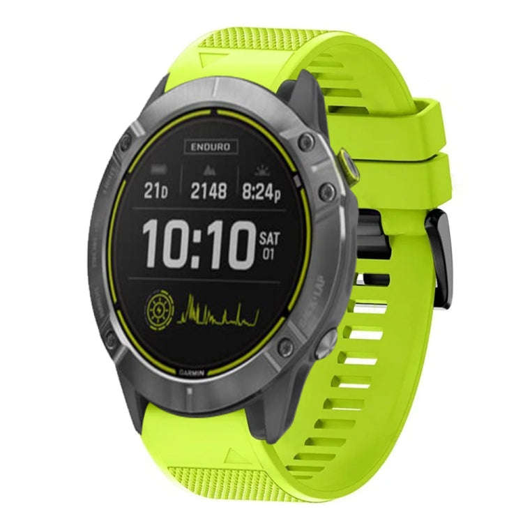 For Garmin Enduro Quick Release 26mm Silicone Watch Band(Lime Green)