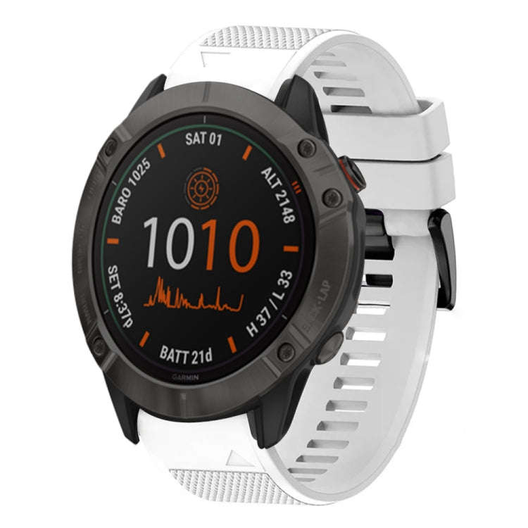 For Garmin Fenix 6X Quick Release 26mm Silicone Watch Band(White)