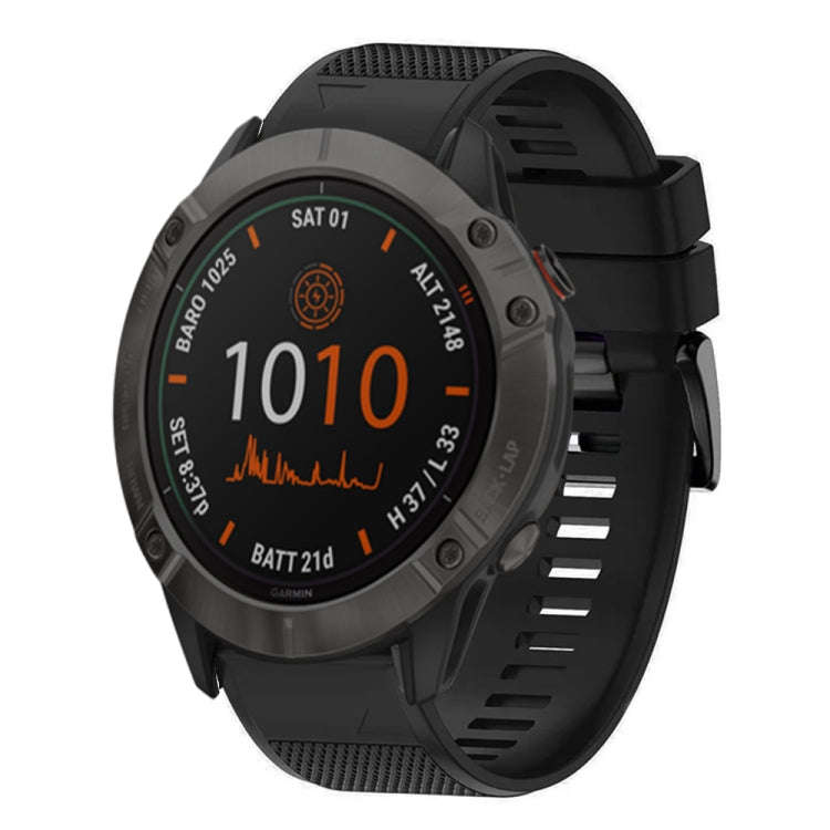 For Garmin Fenix 6X Quick Release 26mm Silicone Watch Band(Black)