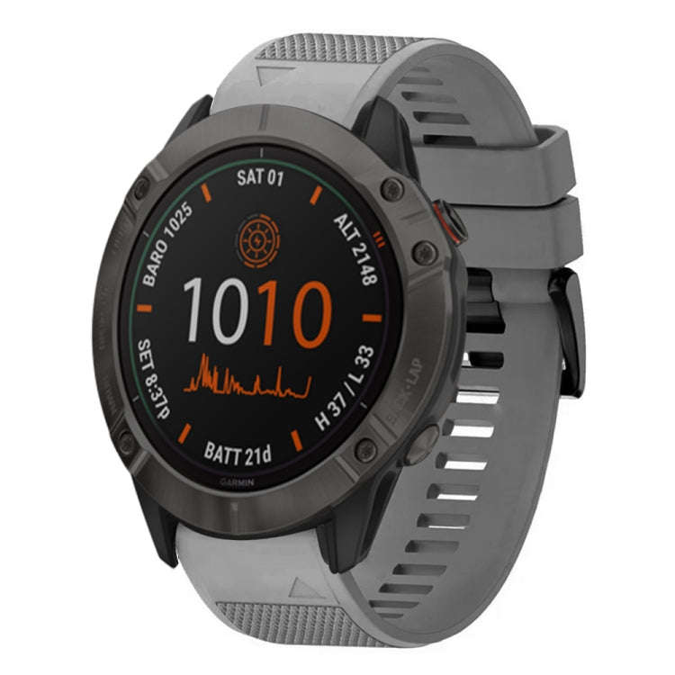 For Garmin Fenix 6X Quick Release 26mm Silicone Watch Band(Grey)