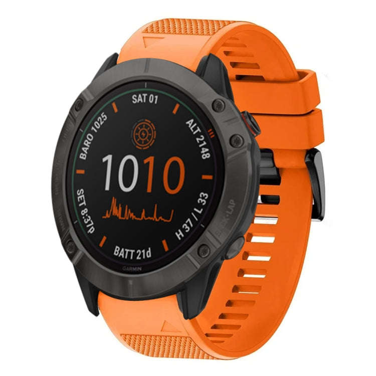 For Garmin Fenix 6X Pro Quick Release 26mm Silicone Watch Band(Orange)