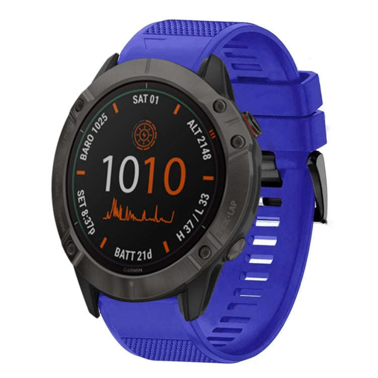 For Garmin Fenix 6X Pro Quick Release 26mm Silicone Watch Band(Dark Blue)