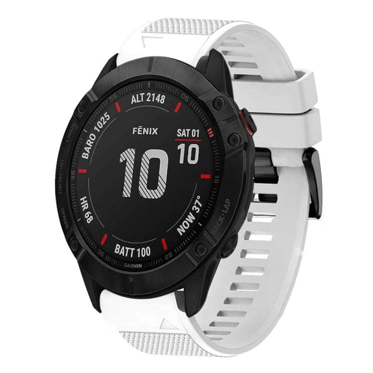 For Garmin Fenix 6X Sapphire Quick Release 26mm Silicone Watch Band(White)