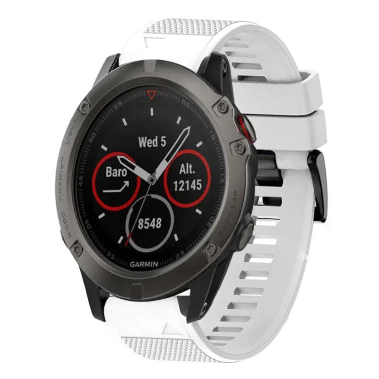 For Garmin Fenix 5X Sapphire Quick Release 26mm Silicone Watch Band(White)