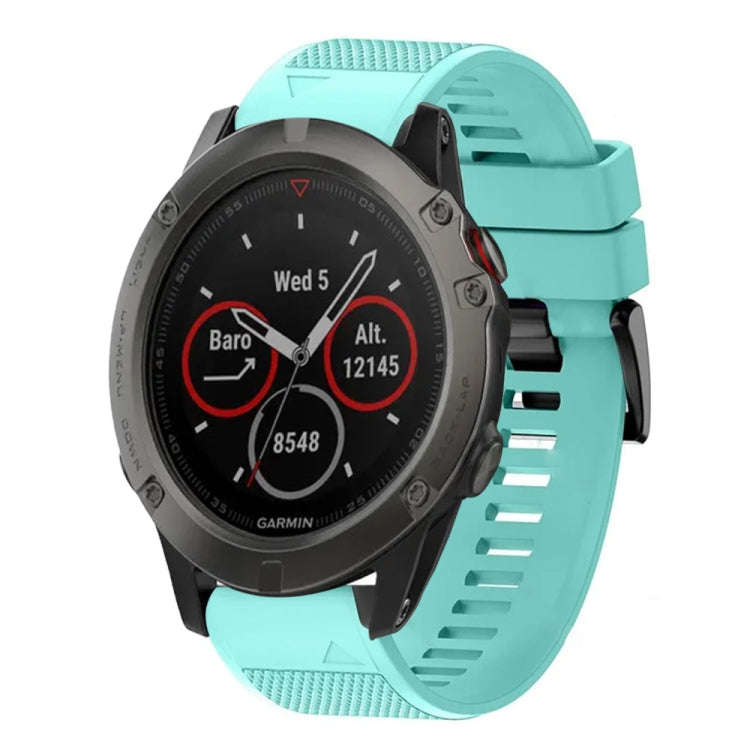 For Garmin Fenix 5X Sapphire Quick Release 26mm Silicone Watch Band(Mint Green)