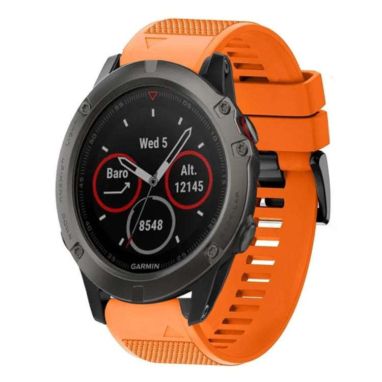 For Garmin Fenix 5X Sapphire Quick Release 26mm Silicone Watch Band(Orange)