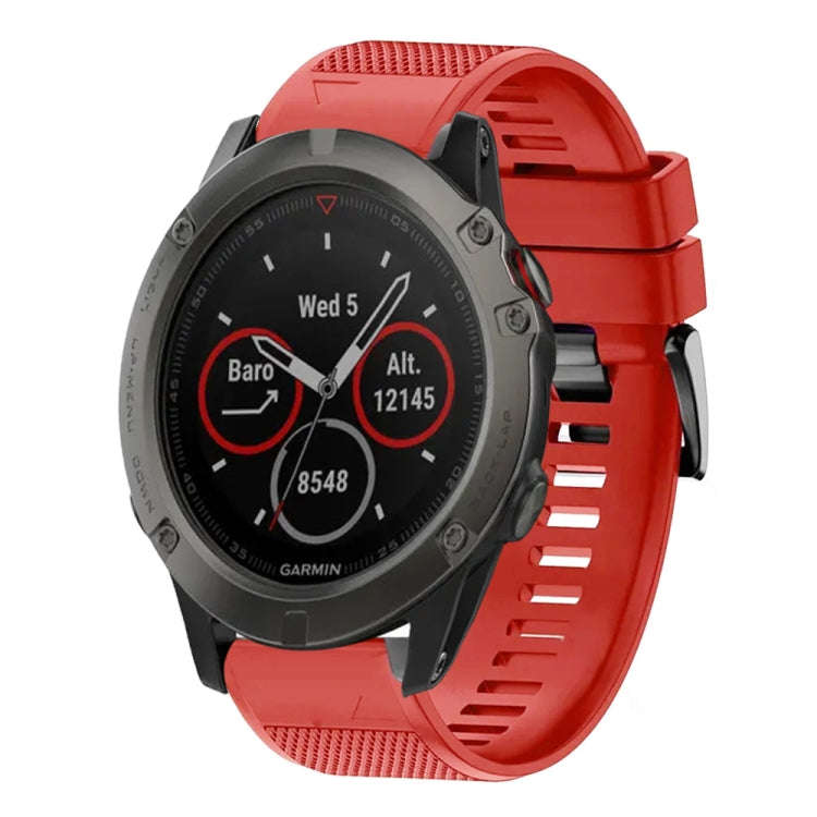 For Garmin Fenix 5X Sapphire Quick Release 26mm Silicone Watch Band(Red)
