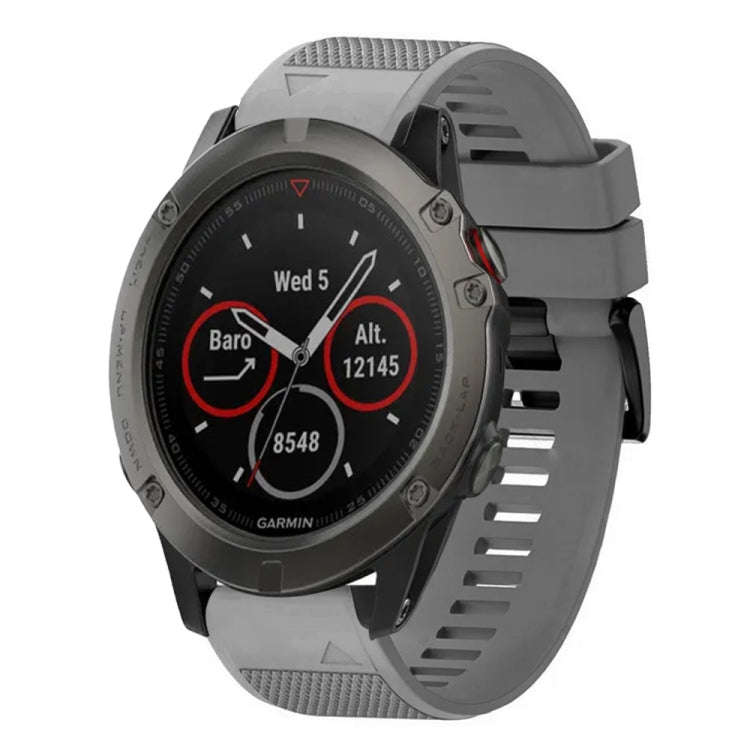 For Garmin Fenix 5X Sapphire Quick Release 26mm Silicone Watch Band(Grey)