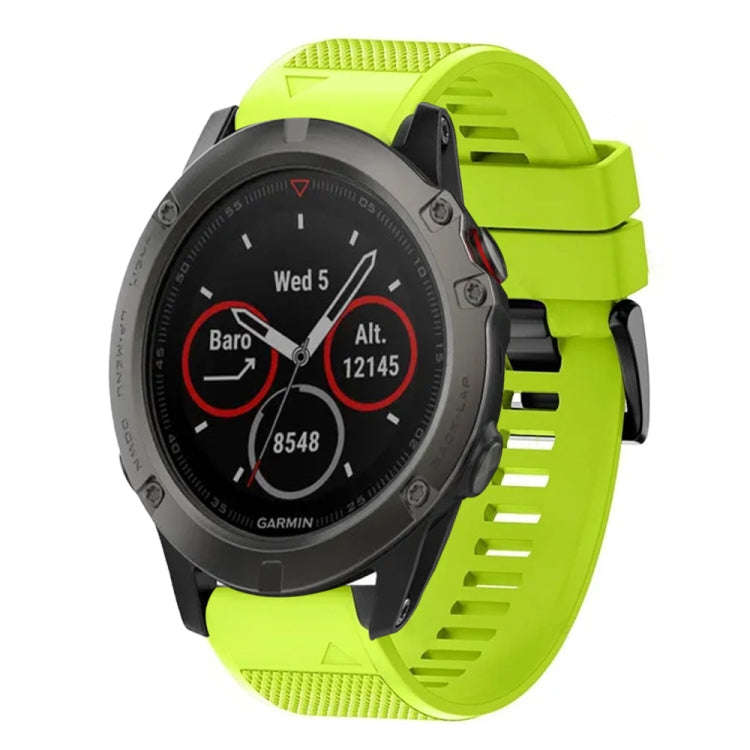 For Garmin Fenix 5X Sapphire Quick Release 26mm Silicone Watch Band(Lime Green)