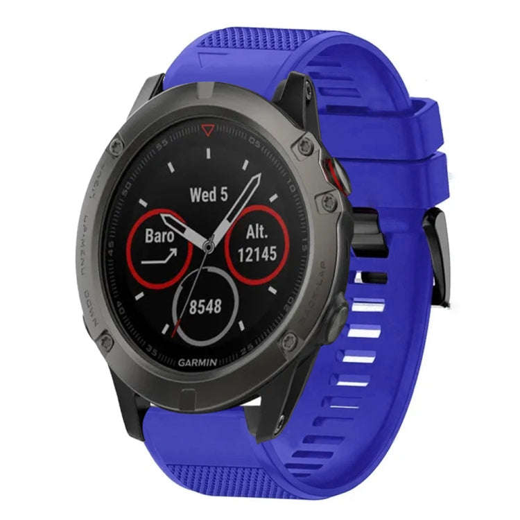 For Garmin Fenix 5X Sapphire Quick Release 26mm Silicone Watch Band(Dark Blue)