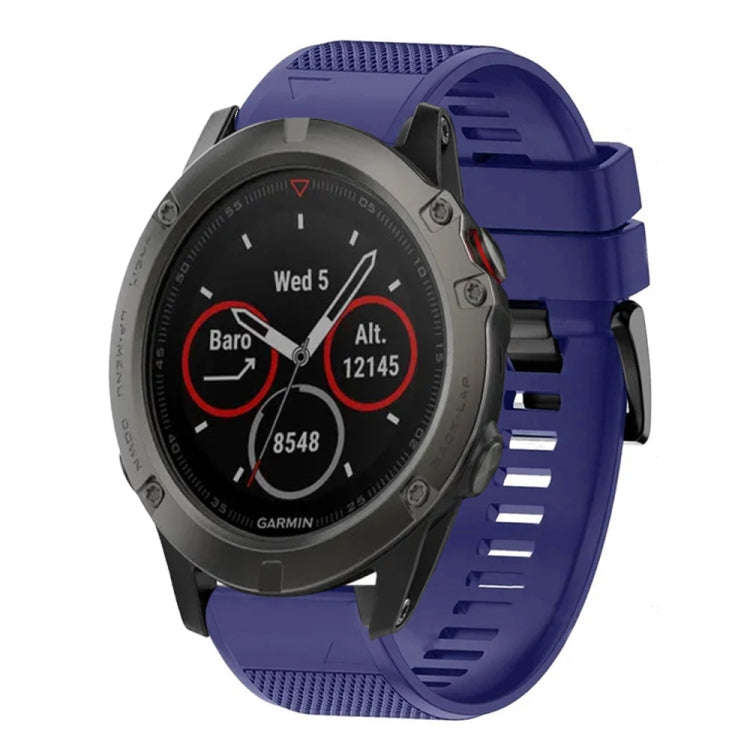 For Garmin Fenix 5X Sapphire Quick Release 26mm Silicone Watch Band(Midnight Blue)