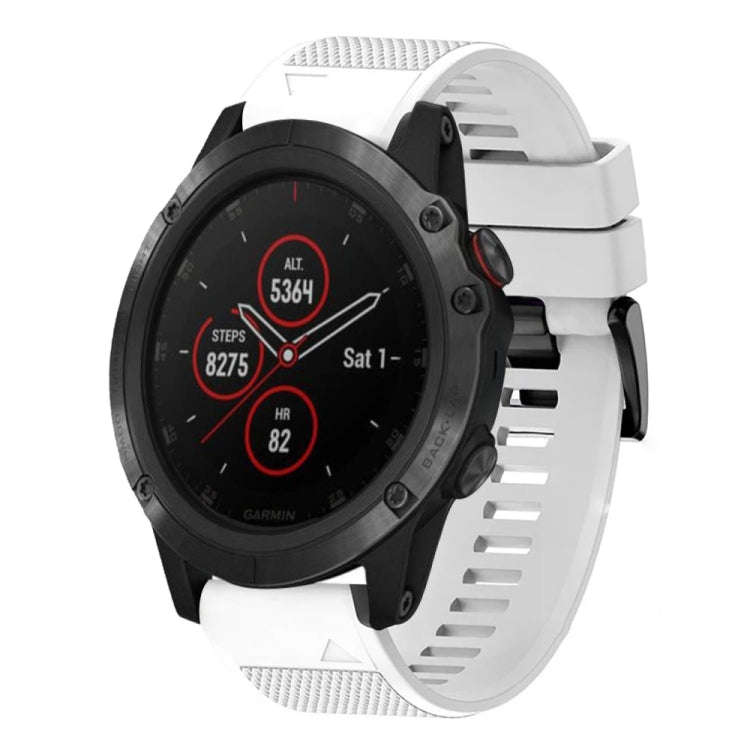 For Garmin Fenix 5X Plus Quick Release 26mm Silicone Watch Band(White)