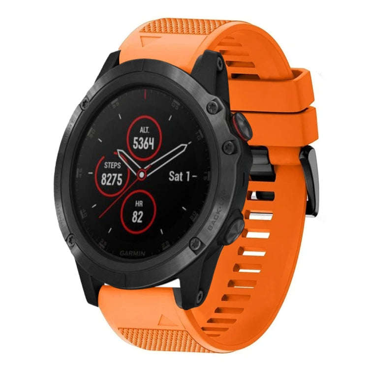 For Garmin Fenix 5X Plus Quick Release 26mm Silicone Watch Band(Orange)