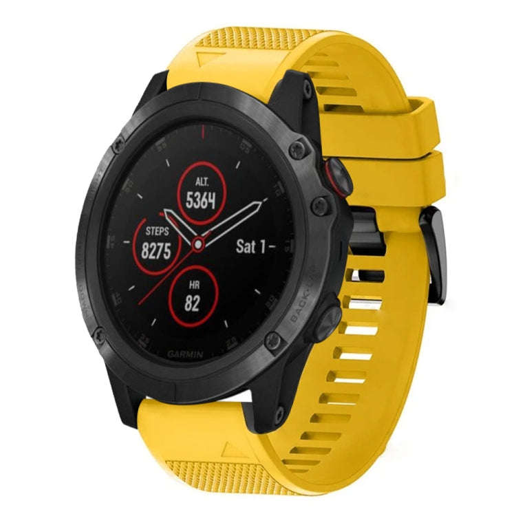 For Garmin Fenix 5X Plus Quick Release 26mm Silicone Watch Band(Yellow)